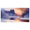 Designart Christmas Forest with River Landscapes Canvas Art